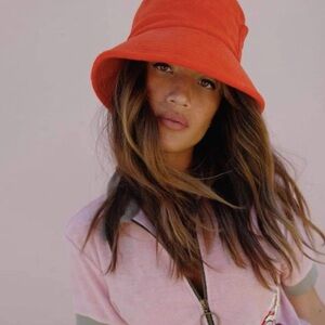 Lack Of Color Wave Terry Bucket Hat / Cherry Red